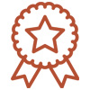 an icon of a rosette with a star in the middle of it